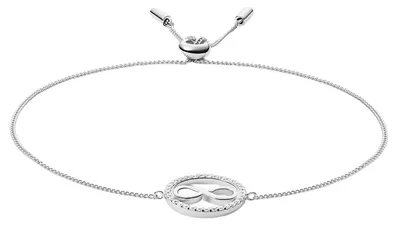 Zdjęcie produktu dla Fossil JFS00522040 Bransoletka damska nieskończoność srebro próby 925 biały