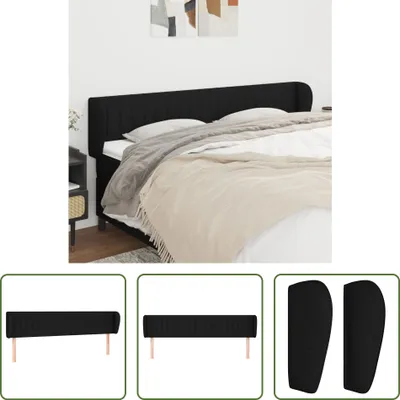 Produktbild von The Living Store Kopfteil mit Ohren Schwarz 203x23x78/88 cm Stoff