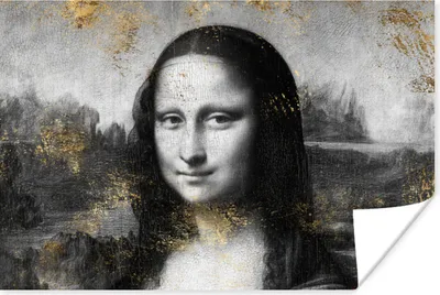 Produktbild von MuchoWow® Poster Mona Lisa - Leonardo da Vinci - Gold 120x80 cm - Bilder