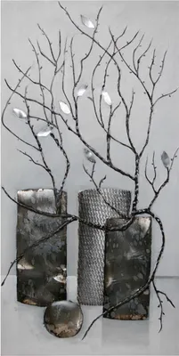Produktbild von Handgefertigtes Ölgemälde - Vasen mit Ästen - 80 x 40cm