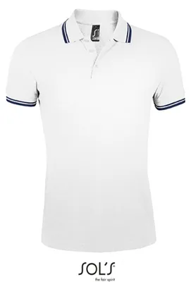 Produktbild von SOLs 00577 | Herren Polo Shirt Pasadena - Farbe: White/Navy - Größe: M