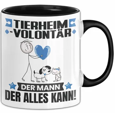 Produktbild von Tierheimvolontär Tasse Geschenk für Tierheimvolontär Der Mann Der Alles Kann Geschenkidee zum Geburtstag (Schwarz)