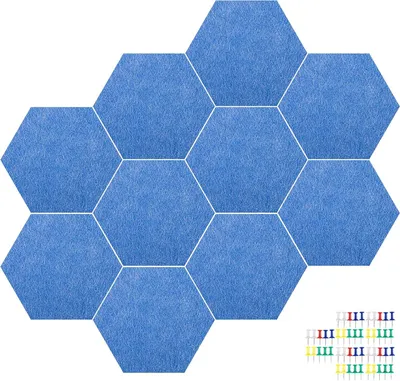 Produktbild von Sechseckige Filztafeln - 10 Stück - selbstklebend - 18 x 15 cm