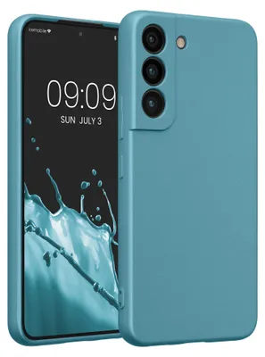 Produktbild von kwmobile Handyhülle für Samsung Galaxy S22 Hülle - weiche Silikon Case metallisch schimmernd - Schutzhülle Cover - Metallic Karibikblau