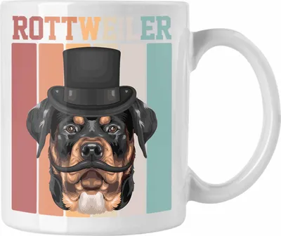 Produktbild von Trendation - Rottweiler Besitzer Tasse Geschenk Lustiger Spruch Geschenkidee Retro Vinatge Rottweiler (Weiß)