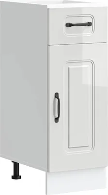 Image de vidaXL Armoire basse de cuisine Kalmar blanc brillant Matériau dérivé du bois