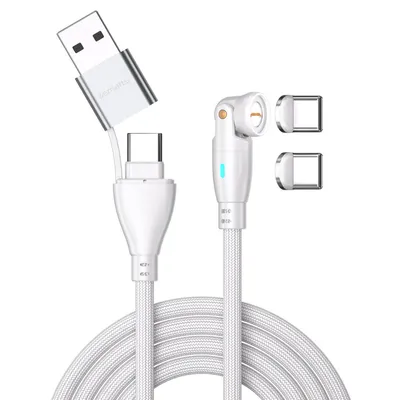 Produktbild von 4smarts USB-C/A 540 Magnetkabel GravityCord 100W 1.8m wei