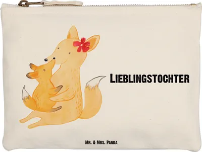 Produktbild von Mr. & Mrs. Panda Kulturbeutel Fuchs Mama Größe M - Weiß - Geschenk, Etui, Schlampermäppchen, Pouch, Mutter, Mäppchen, Schoß, Tochter, Kosmetiktasche, Muttertag