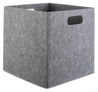 Image de Panier de rangement Corbeille en feutre gris 30 x 30 x 30 cm