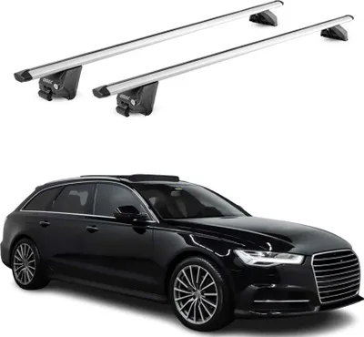 Image de Barres de toit transversales pour Audi A6 SW C7 2011-2025 Alu Gris 2 pièces ABE