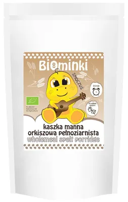 KASZKA MANNA ORKISZOWA PEŁNOZIARNISTA BEZ DODATKU CUKRÓW BIO 200 g - BIOMINKI
