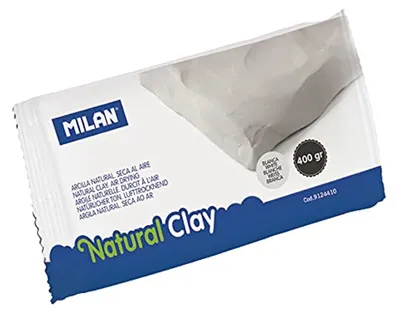 Lufttrocknende Naturklei, 400 g, weiß, ofenfähig