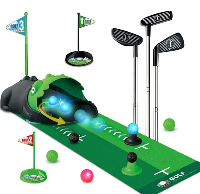 Imagen del producto de Juego de minigolf - 14 piezas - Incluye bolas con luces LED - Para niños