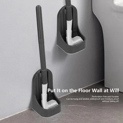 Imagen del producto de Cabezal de limpiador de inodoro desmontable con soporte – Limpiador para desagües de inodoros, suelos, bañeras – , plástico