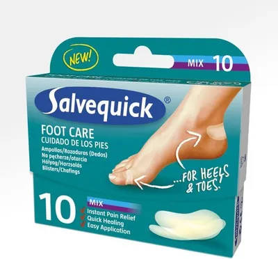 Zdjęcie produktu dla Plastry Na Odciski Salvequick Blister Plaster Foot Care Mix 10 Sztuk