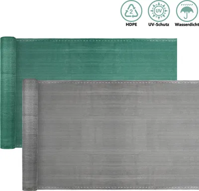Produktbild von SWANEW 100*12cm Balkonsichtschutz Sichtschutzfolie Blickdicht Zaun Garten HDPE Grau Balkonbespannung Balkonverkleidung