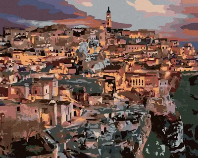 Produktbild von Zuty - Malen nach Zahlen - DIE STADT MATERA, 40x50 cm, mit Keilrahmen (bereits gespannt)