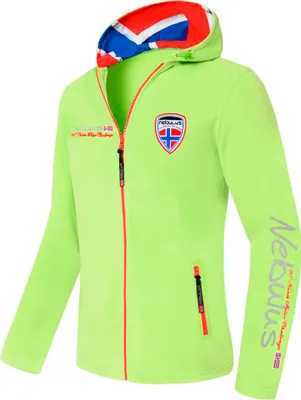 Zdjęcie produktu dla Kurtka polarowa Nebulus SCHWEDEN męska, ciepła kurtka polarowa, z długim zamkiem błyskawicznym, P4600 - Mężczyźni, limonkowy, M