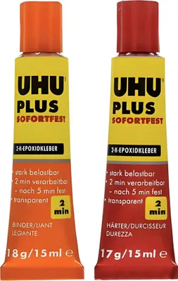 Immagine prodotto di UHU® 45705 PLUS SOFORTFEST, adesivo bicomponente a base di resina epossidica, senza solventi, 35 g