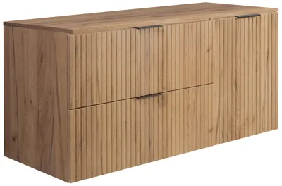 Immagine prodotto di Set da bagno: mobiletto con cassetti e mobiletto con ante, 57x46x120 cm, colore marrone