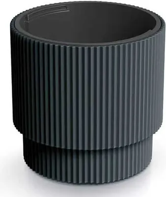 Produktbild von Anthrazit gestreifter Kunststoff-Blumentopf auf einem Bein 39,5x37,5 cm Milly