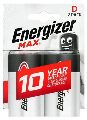 Produktbild von Energizer MAX – D, Einwegbatterie, D, Alkali, 1,5 V, 2 Stück(e), Schwarz, Grau