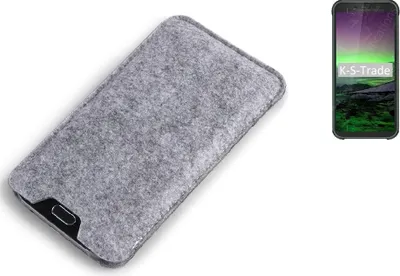 Produktbild von K-S-Trade Filz Handyhülle kompatibel mit Blackview BV5500 Pro Schutzhülle Filztasche Filz Tasche Case Sleeve Handy Hülle Filzhülle grau