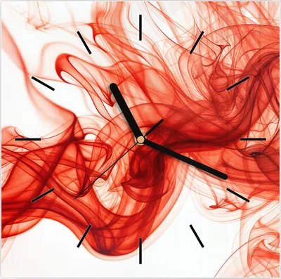 Produktbild von Wanduhr aus Glas mit Motiv Abstrakter Rauch- 30 x 30 cm - inkl. Aufhängesystem