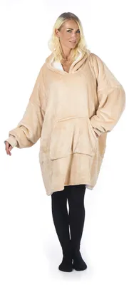 Immagine prodotto di Homevero - Coperta comfort - Felpa con cappuccio a quadri - Beige
