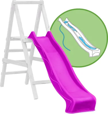 Produktbild von Wellenrutsche 290 cm Violett für Podesthöhe 150 cm Anbaurutsche mit Wasseranschluss für Spielturm