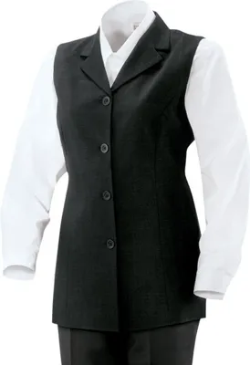 Produktbild von Damenweste lang Fb. schwarz Gr. 44 : 53% Polyester 43% Schurwolle 4% Elasthan : 44 : schwarz (Business)