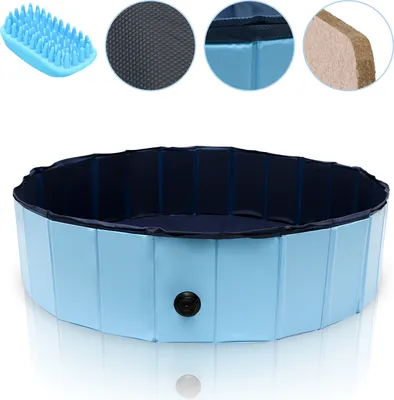 Immagine prodotto di Clanmacy Piscina per cani Piscina pieghevole Piscina Piscina per cani Piscina per bambini Bagno Ø 120 cm x H 30 cm