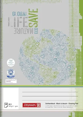 Produktbild von Zeichenblock A3 100g/qm Recycling 20 Blatt Packung mit 10 Stück