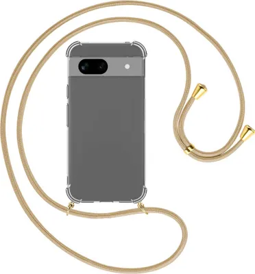 Produktbild von Handykette Backcover-Schutzhülle mit Band (Metall goldfarben) für Google Pixel 8A (6.1'') - caramel