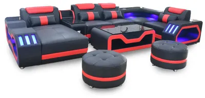 Produktbild von Multifunktion Sofa Couch Wohnlandschaft Couchen Polster Sofas LED Beleuchtung