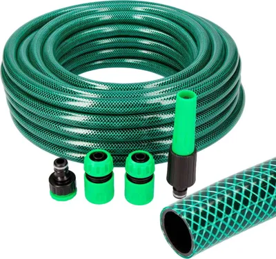 Zdjęcie produktu dla Zestaw węża ogrodowego linia podstawowa ø wew. 15mm ø zew. 19mm (5/8") - rolka 10m z akcesoriami edm
