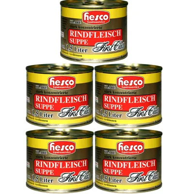 Image de Hesco First Class Soupe de bœuf fortement concentrée 5 boîtes 1060ml