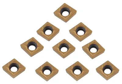 Obrázok produktu pre Wendeschneidplatte 10 kusov - Hartmetall - CCMT060204-HM YBC251 - Rezacie nástroje - Otočné nástroje - Rozmery 10 x 6 x 2,5 mm - Rezacie vložky