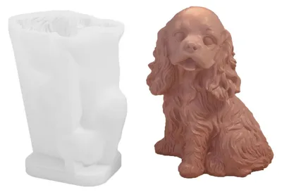 Produktbild von 3D-Silikonform für Hunde, Tierform aus Epoxidharz, Silikonform für Welpen, Kerzenformen, Seifenformen, DIY-Squishies, Gießformen für Harz, Beton, Gips, Wachs, Seife (Cocker Spaniel)