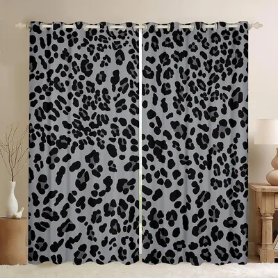 Verdunkelnde Leopard-Vorhänge 2er-Set B52xL63 cm