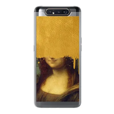 Produktbild von MuchoWow® Handyhülle Schutzhülle Hülle für Samsung Galaxy A80 Mona Lisa - Da Vinci - Gold Silikon Softcase Handy Hülle - Schutzdeckel