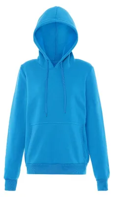 Produktbild von Damen Hoodie mit Kängurutasche, Blau, Größe L
