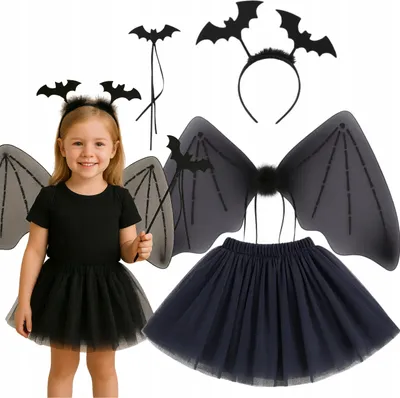 Produktbild von Korbi | Kostüm Fledermaus - Tüllrock - Schwarz - Stylisch und bequem - Ideal für Halloween
