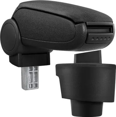 Image de [pro.tec] Accoudoir central pour Seat Ibiza (type 61) à partir de 2008 (3 et 5 portes) et break - accoudoir avec compartiment de rangement - rembourré - textile - noir