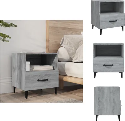 Image de vidaXL Table de nuit Gris Sonoma Bois composite - Tables de chevet