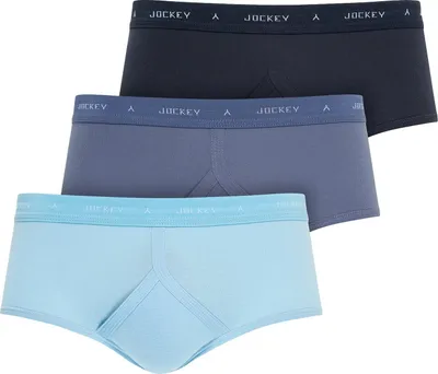 Produktbild von Jockey Herren Slips, 3er Pack - Classic Baumwolle Rib Y-Front Brief, Feinripp, Baumwolle, einfarbig Blau 2XL