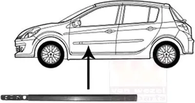 Image de VAN Wezel | Baguette décorative/de protection, porte (4331423) adaptable sur Renault