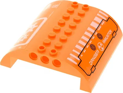 Produktbild von 1x Lego Flugzeug Dach Rumpf 8x8x2 orange gewölbt Oberteil 7706 54095pb03
