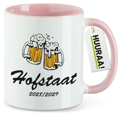Produktbild von Huuraa Kaffeetasse Hofstaat 2028/29 Bierkrug Schützenfest 330ml Rosa Keramik Kaffeebecher Geschenkidee