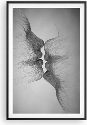 Produktbild von Gerahmtes Poster - Schwarzer Rahmen - Kuss Liebe Paar - 61x91,5 cm - Wand Bild - Wanddeko - Wandbilder - Kunstposter - Wandposter - Bilderrahmen - Bilder - Kunstdruck Wanddekoration - P2BPA61x91-4967